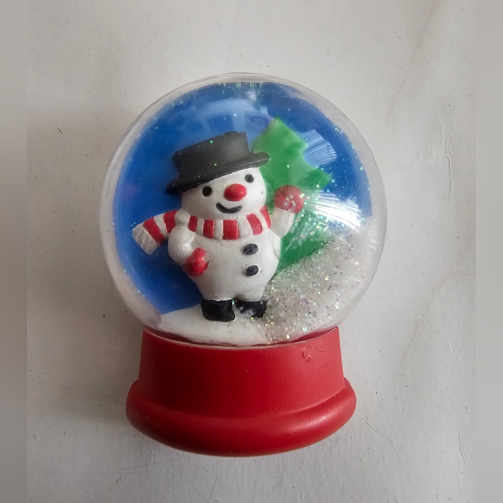 Festive Snowman Globe with Red Base Brooch, Winter, Christmas